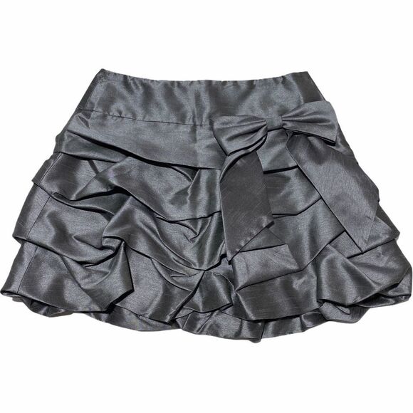 Takara Gray Ruffled Mini A-line Bubble Skirt 7 - Picture 5 of 8
